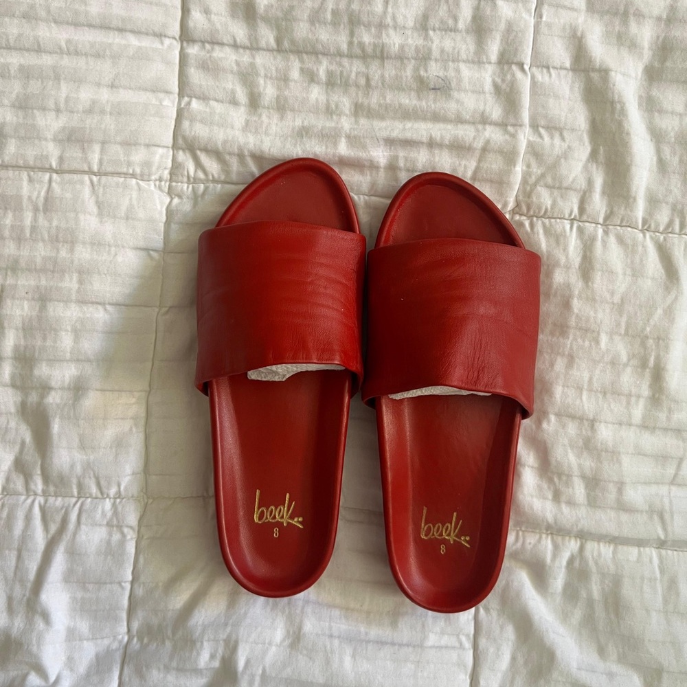 beek Red Slide Sandals - Picture 8 of 9